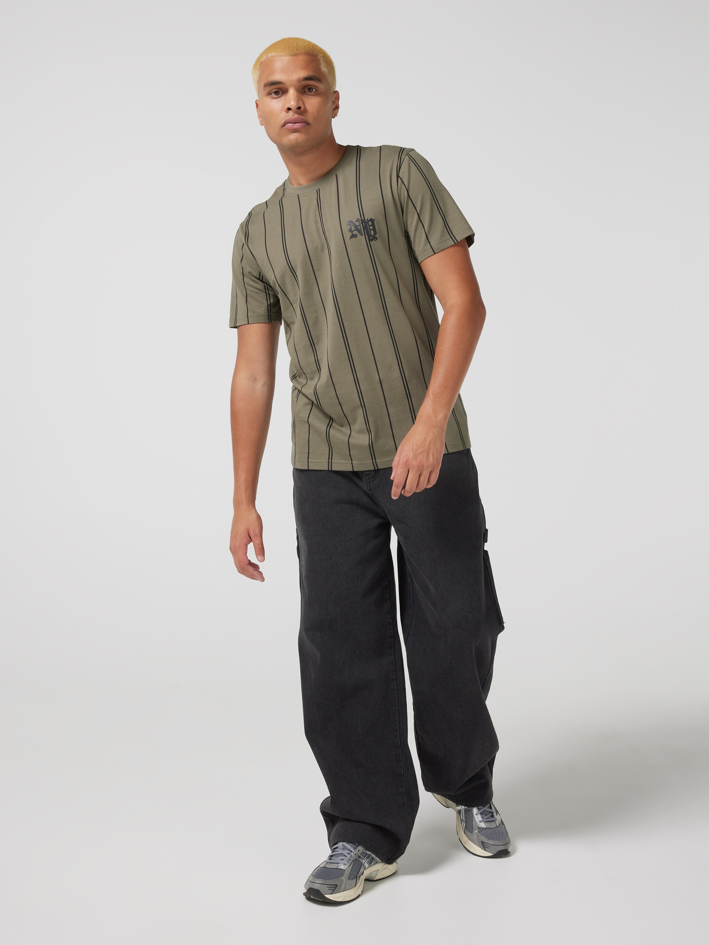 Vertical Stripe La Short Sleeve Tee