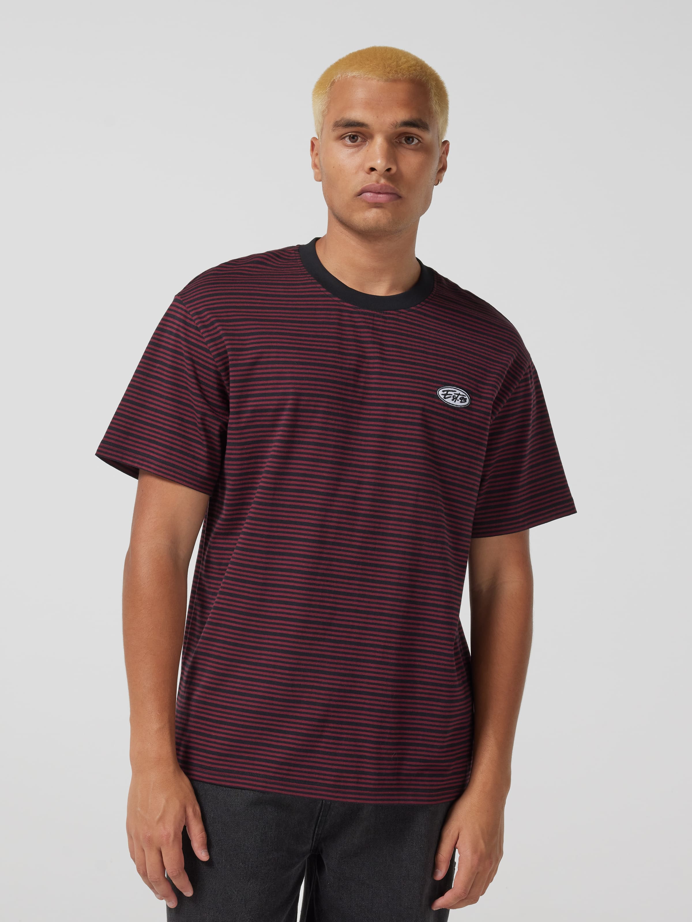 Horizontal Stripe Relaxed Short Sleeve Tee