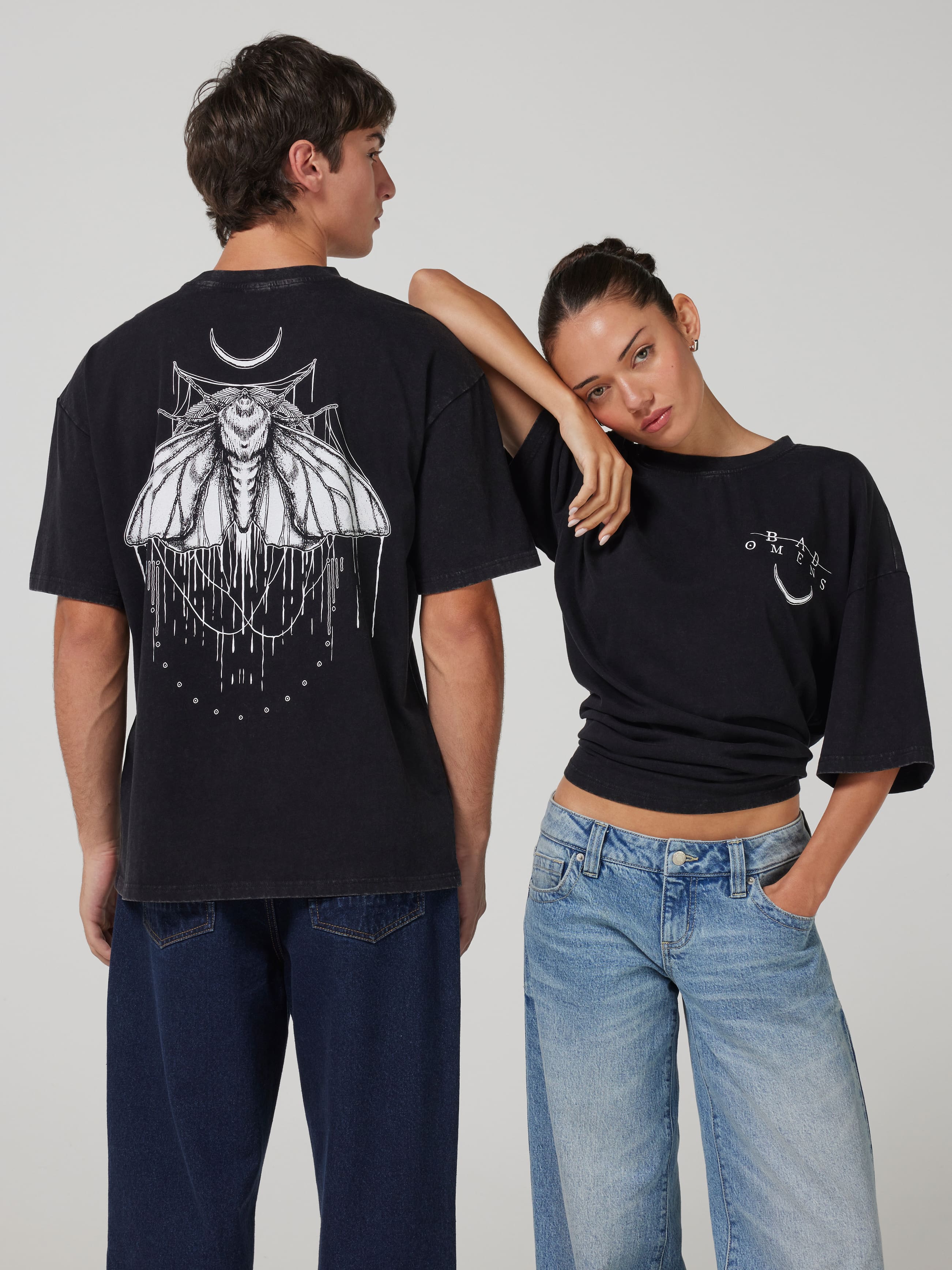 Acid Wash Bad Omens Oversized Tee
