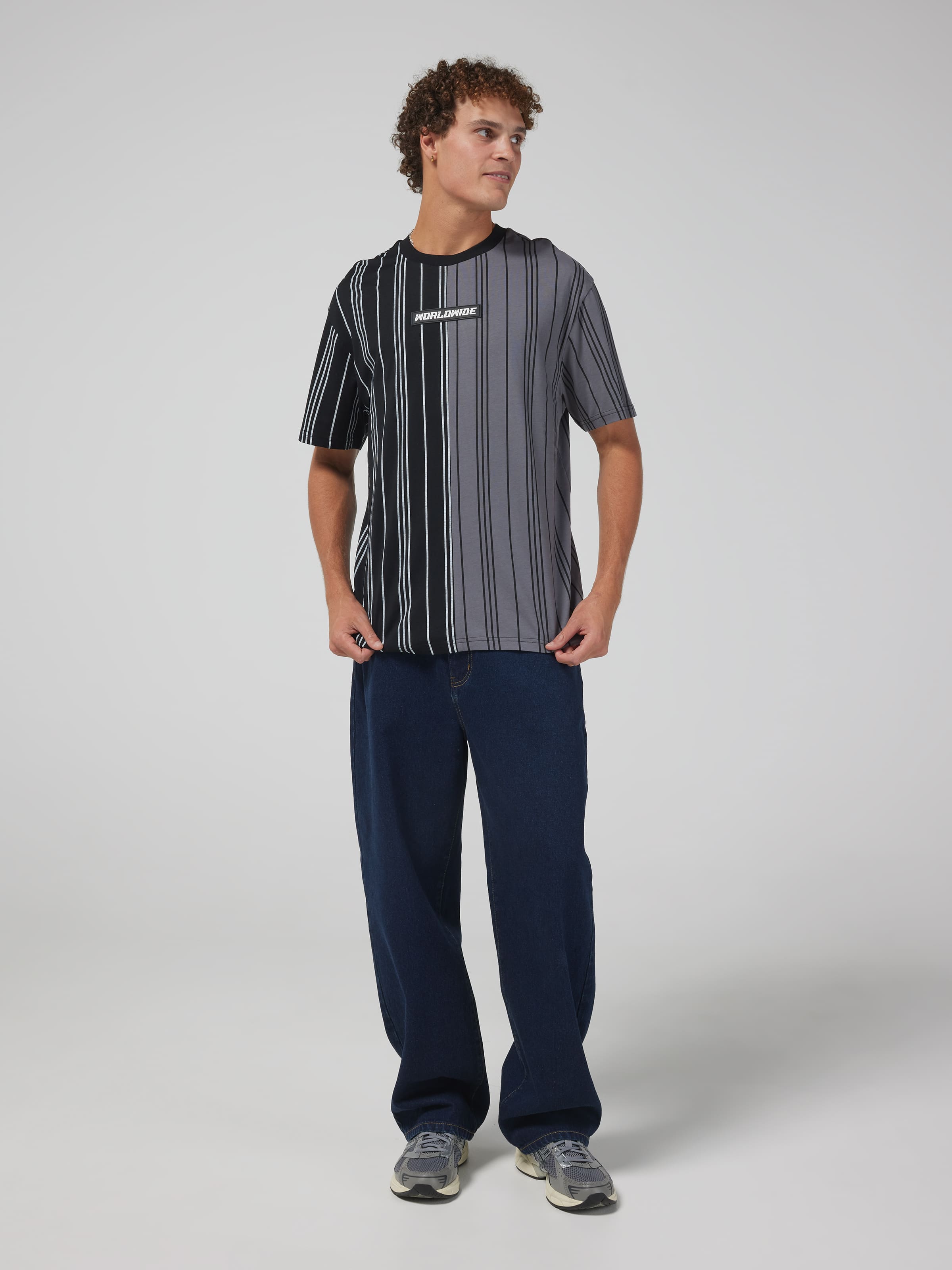 Splice Stripe Relaxed Short Sleeve Tee