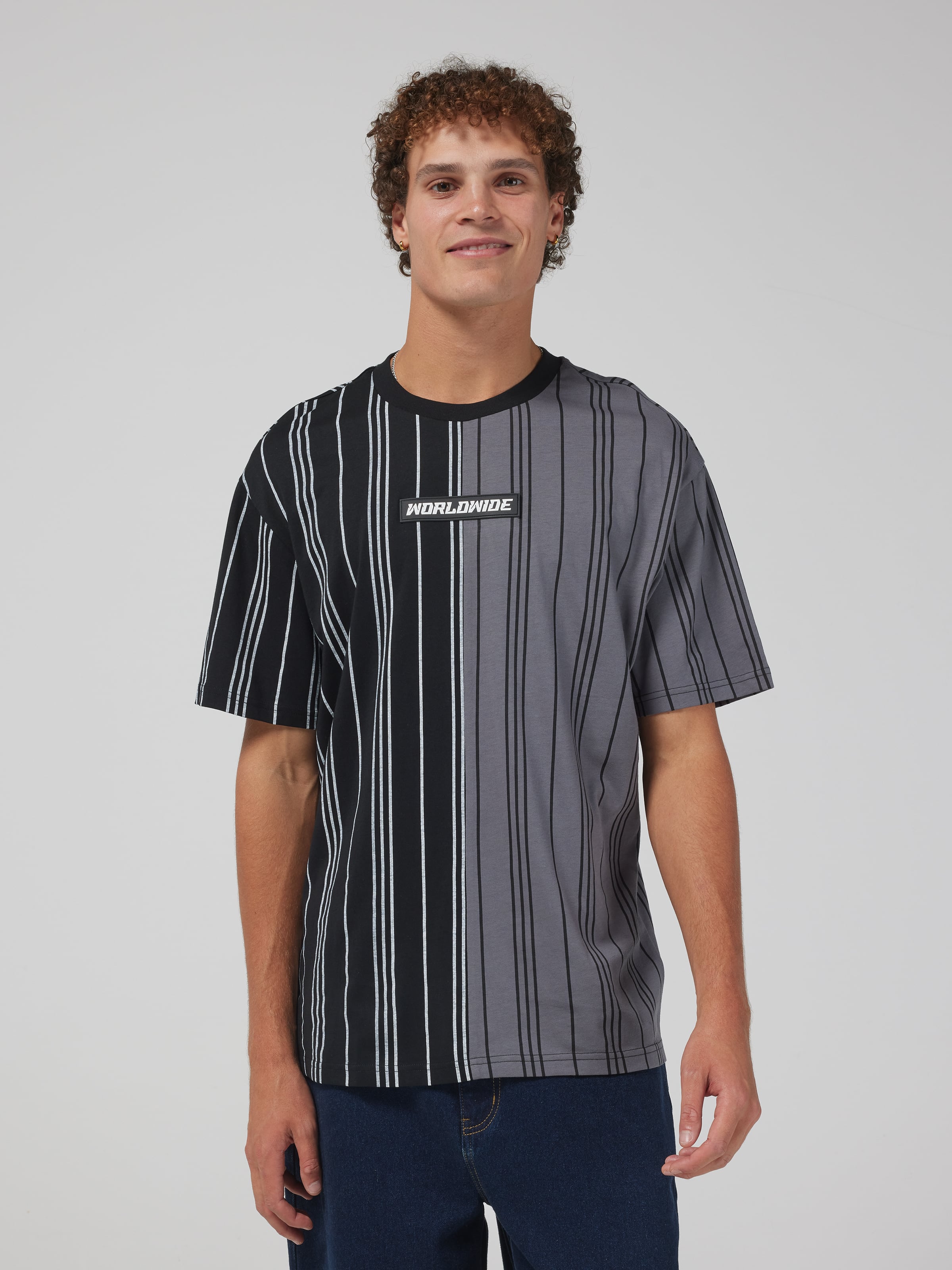 Splice Stripe Relaxed Short Sleeve Tee