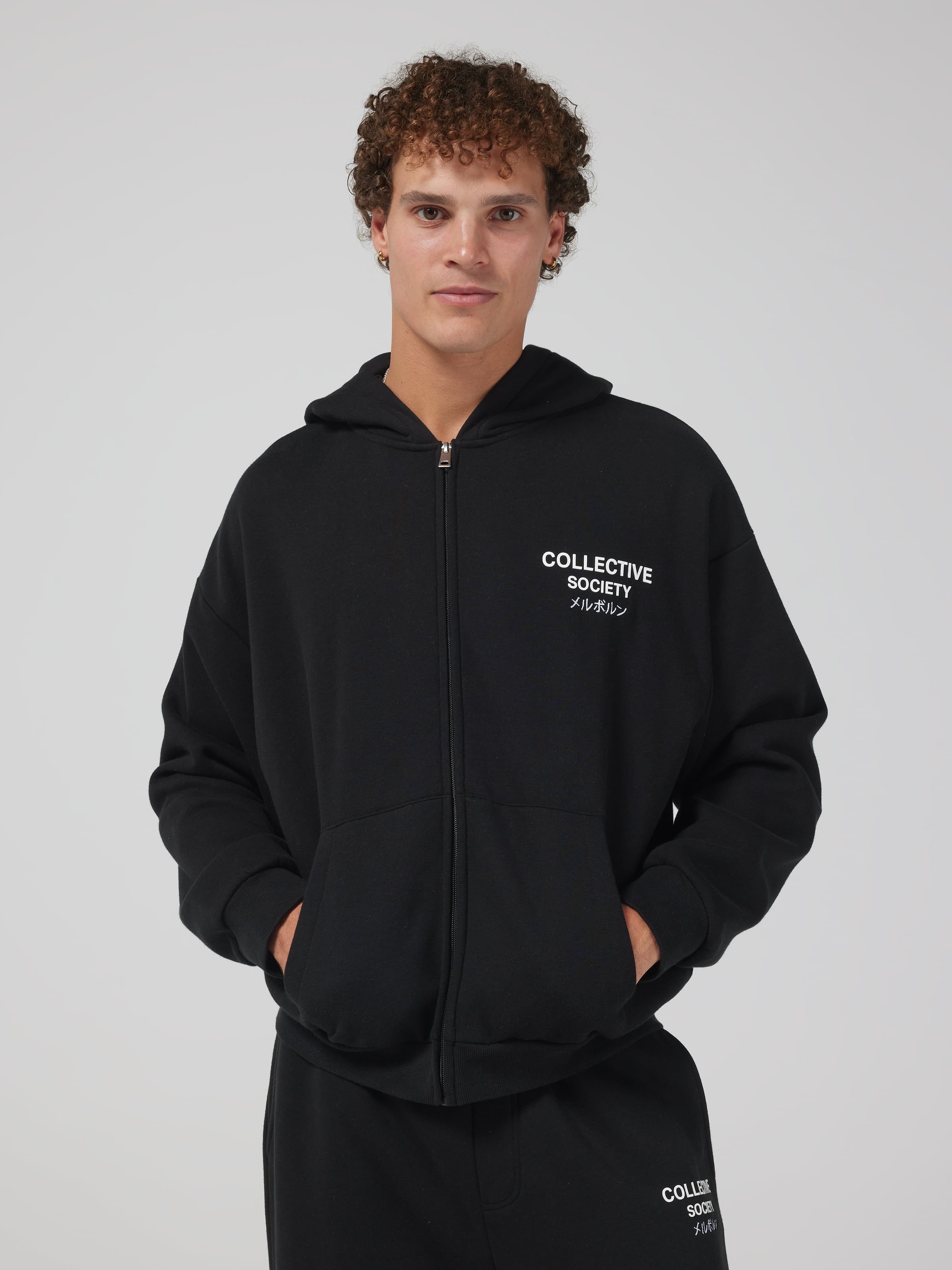 Collective Society Zip Through Hoodie