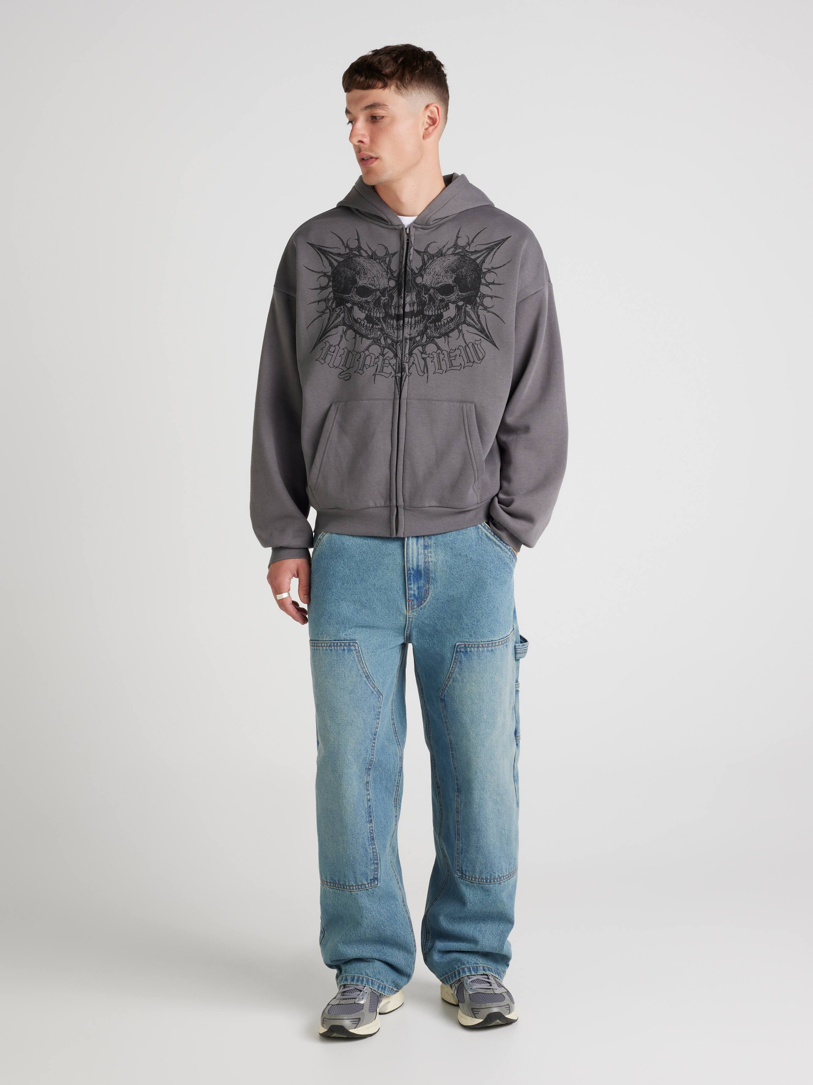Trend Skull Zip Through Hoodie