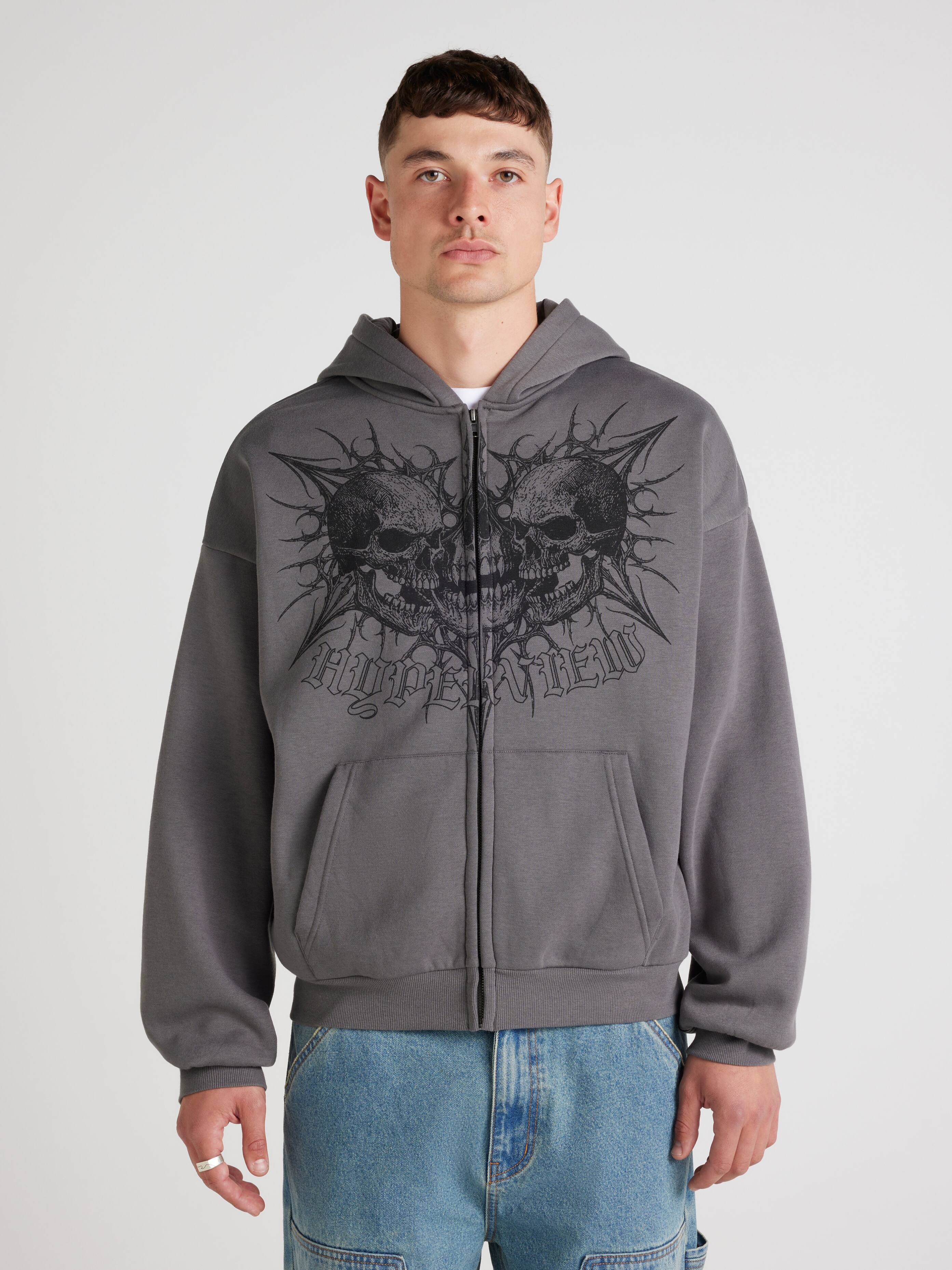 Trend Skull Zip Through Hoodie