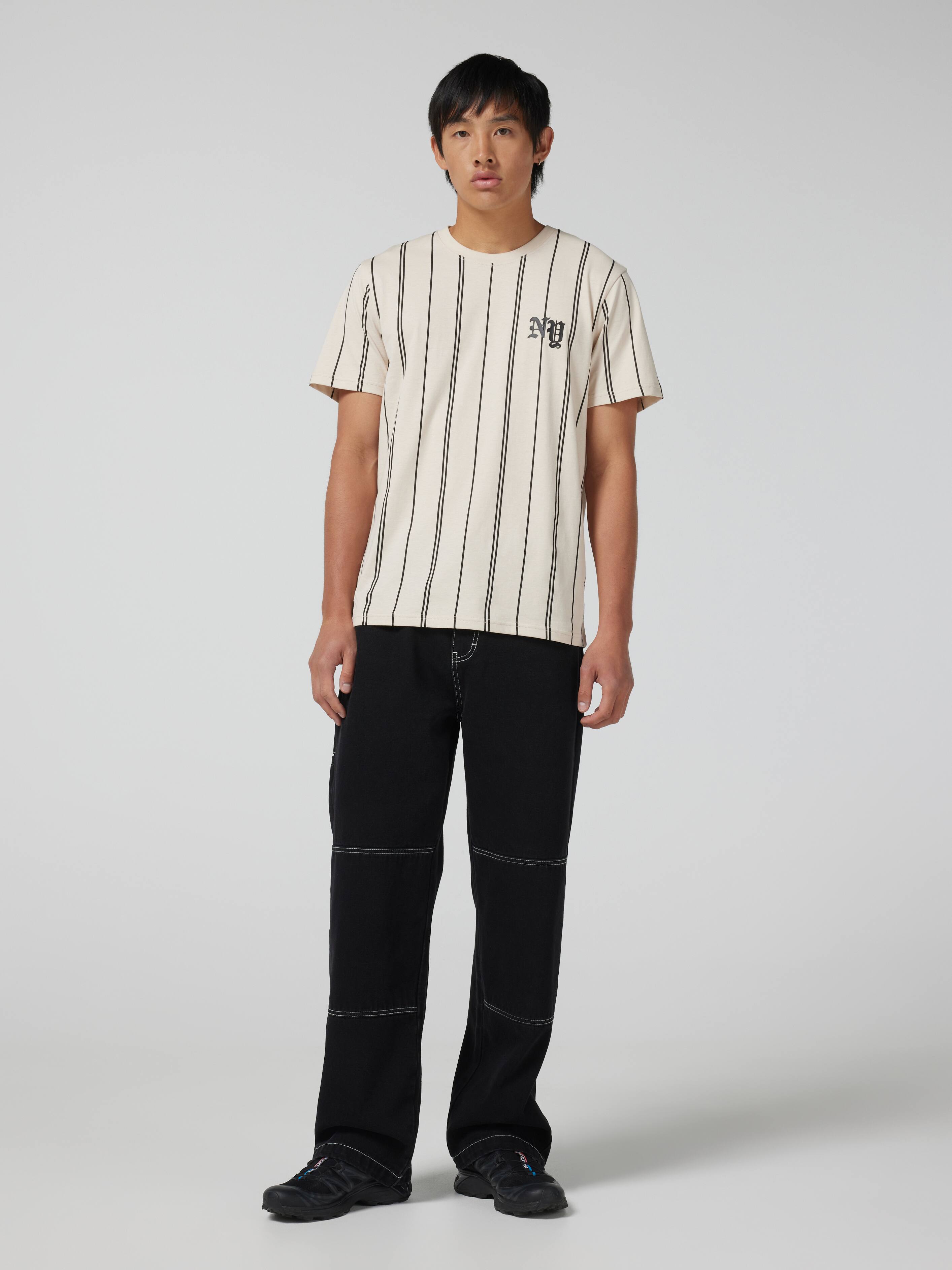 Vertical Stripe Ny Short Sleeve Tee