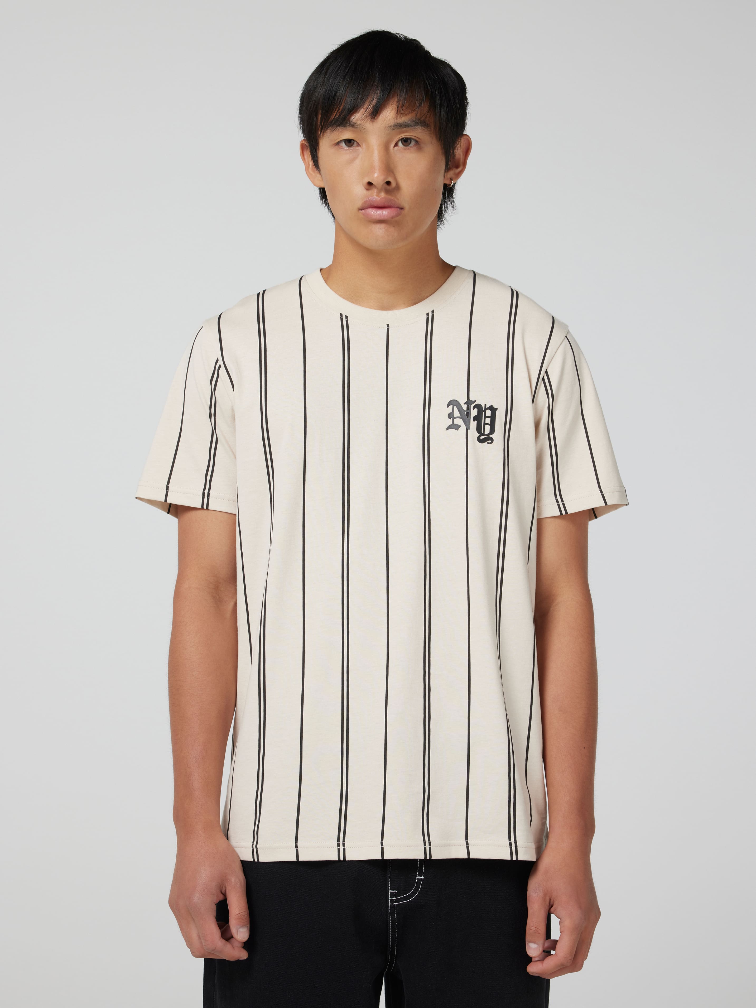Vertical Stripe Ny Short Sleeve Tee