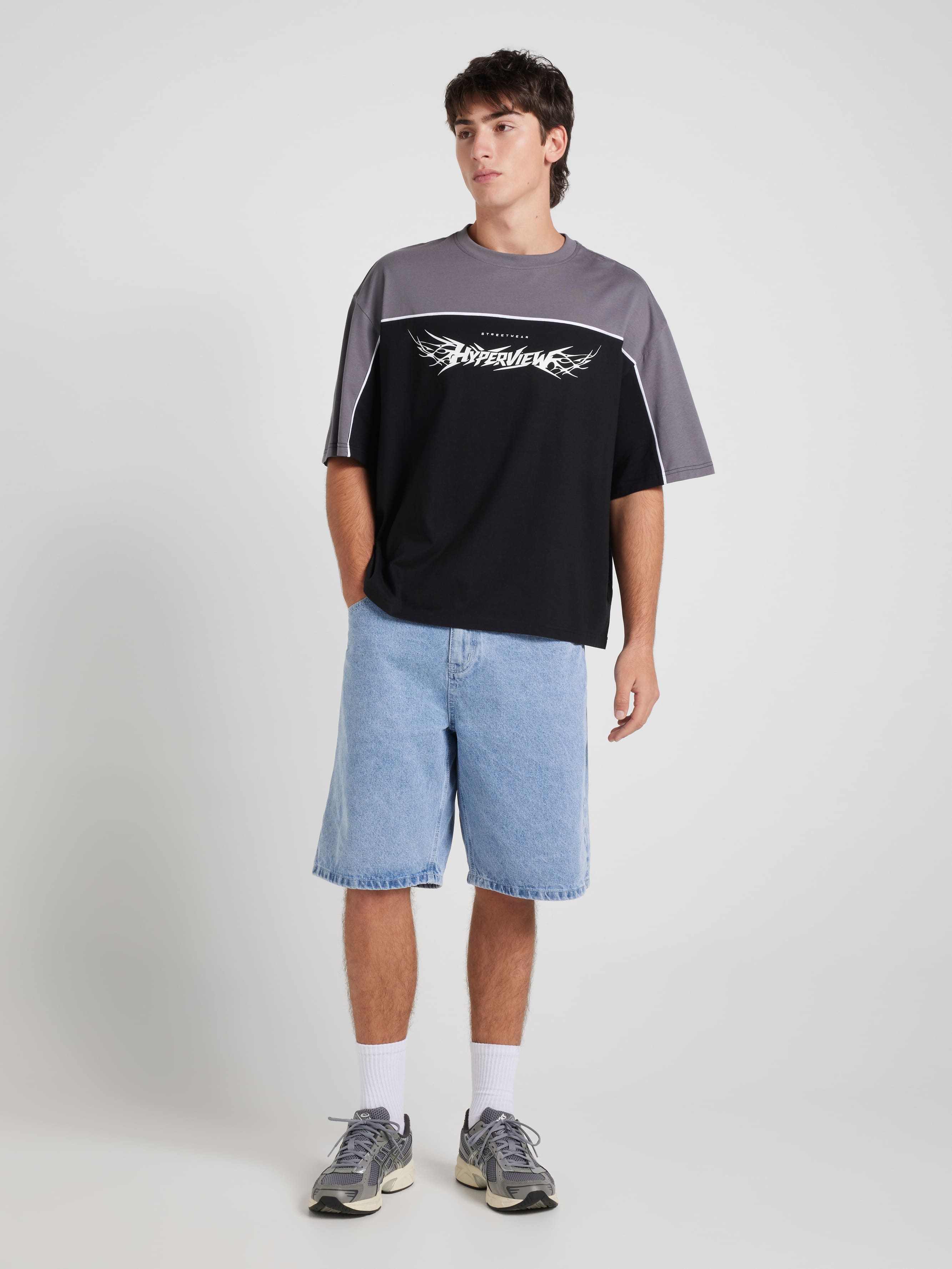 Hyperview Piping Baggy Short Sleeve Tee