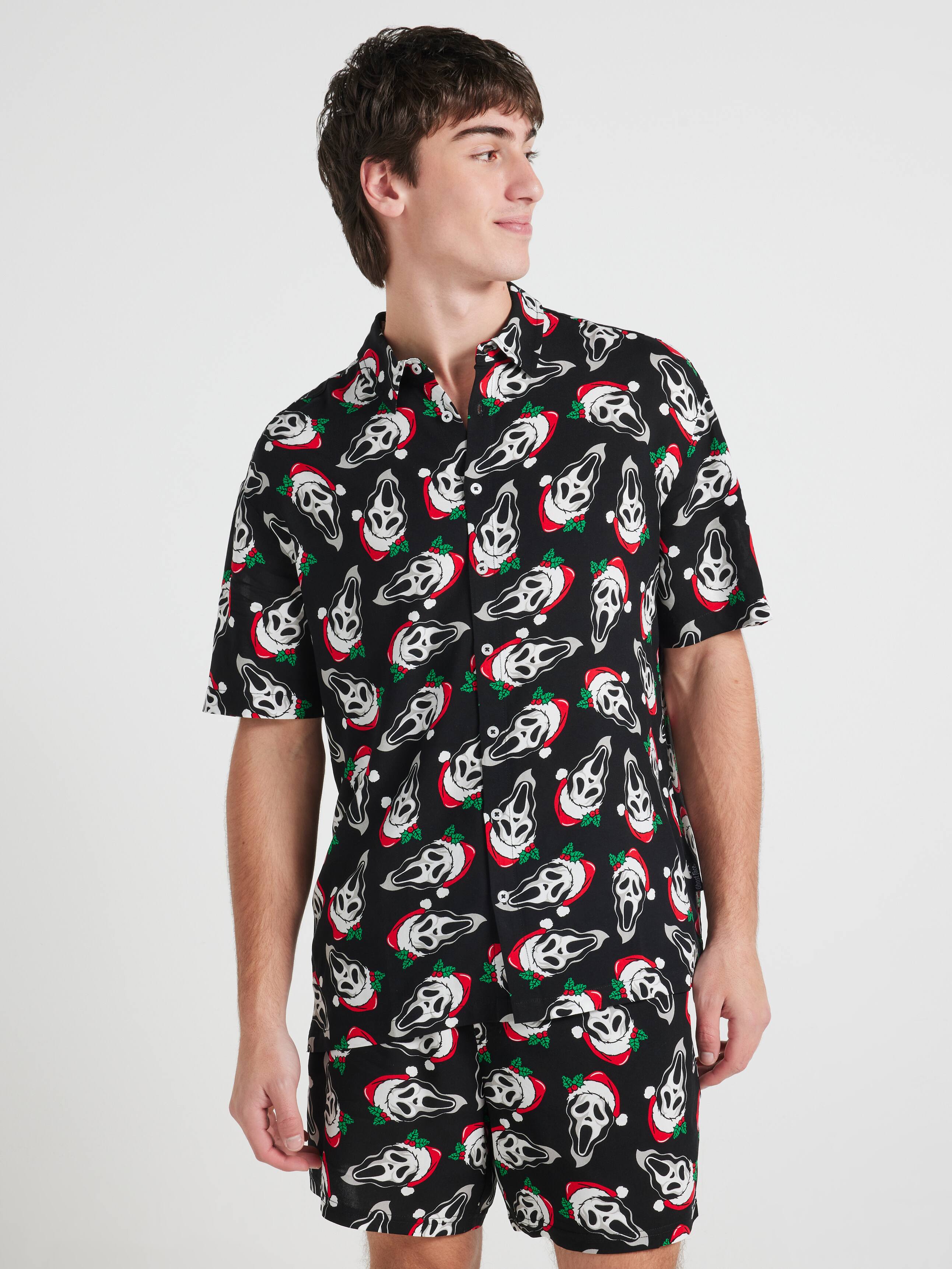 Ghost Face Xmas Resort Short Sleeve Shirt
