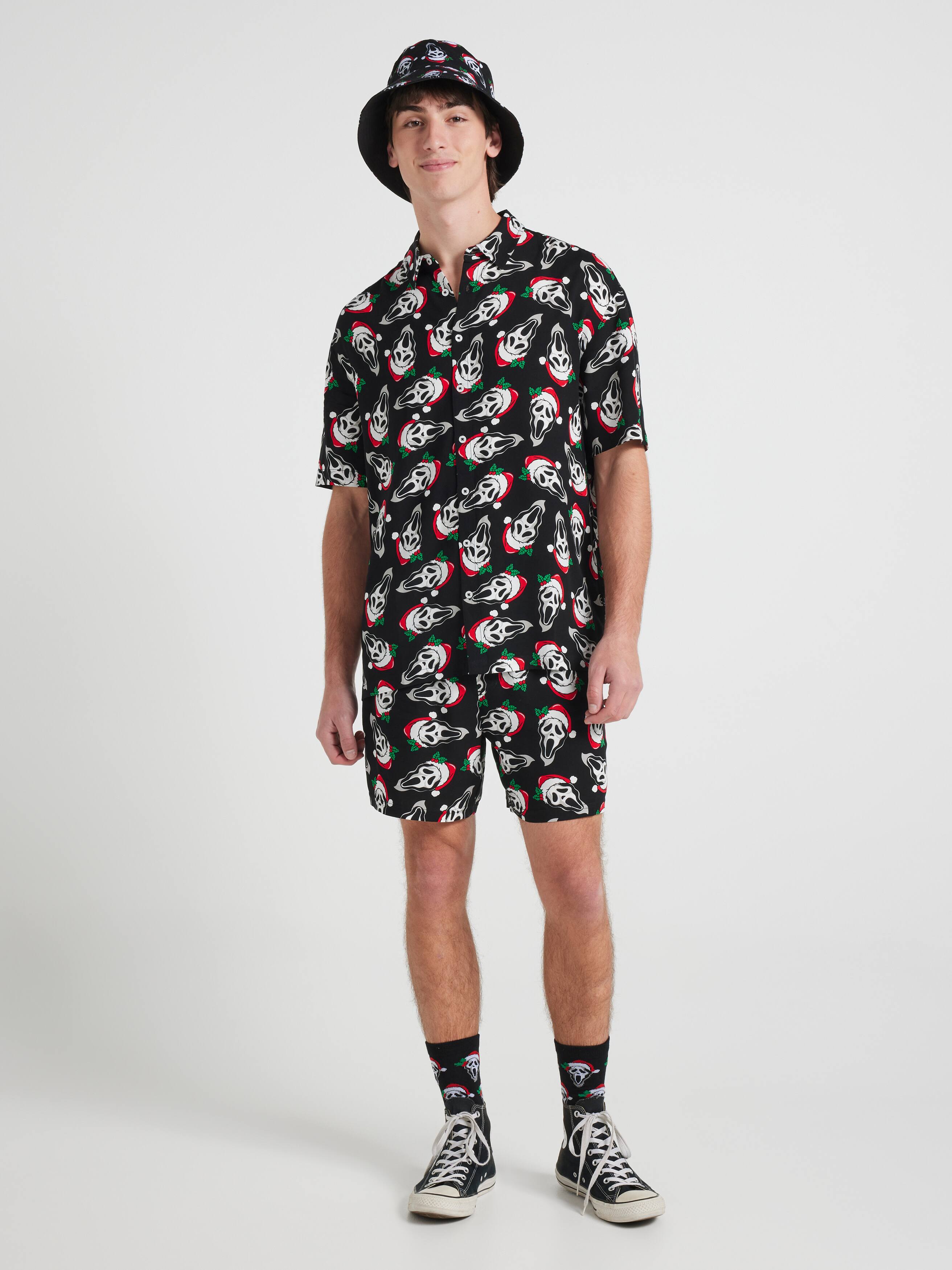 Ghost Face Xmas Resort Short Sleeve Shirt