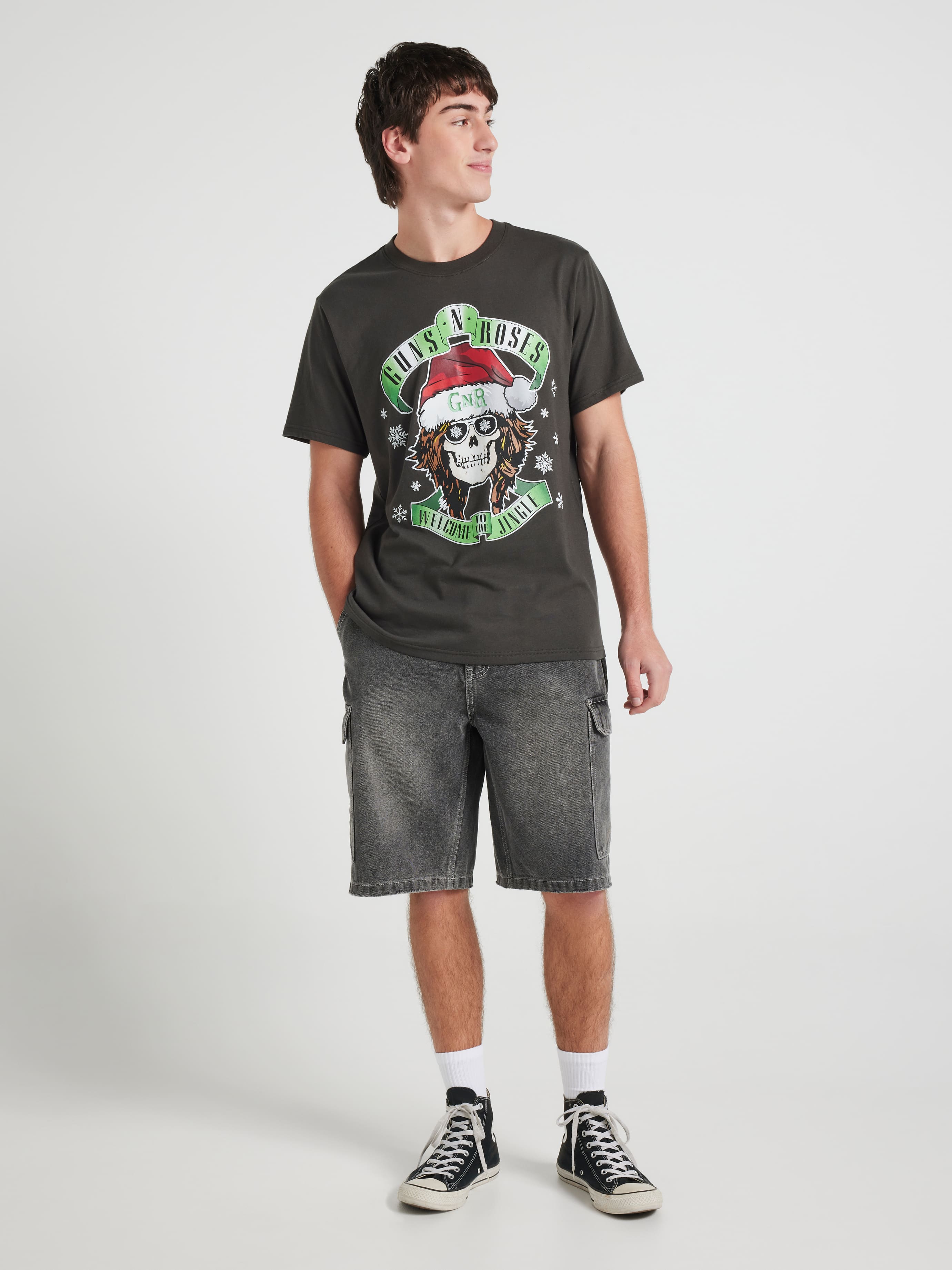 Guns N Roses Jingle Xmas Short Sleeve Tee