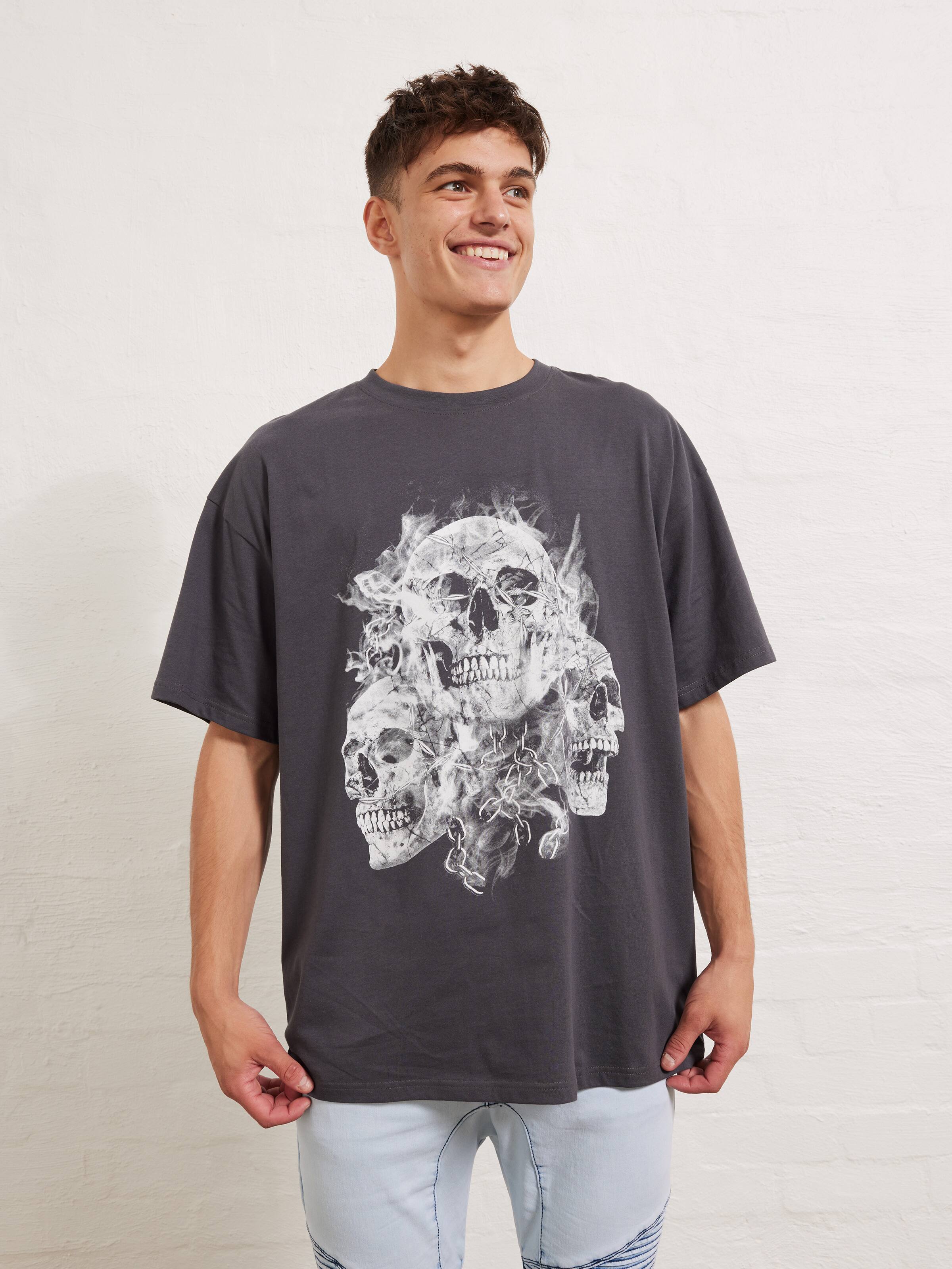 Trend Skull Oversized Short Sleeve Tee