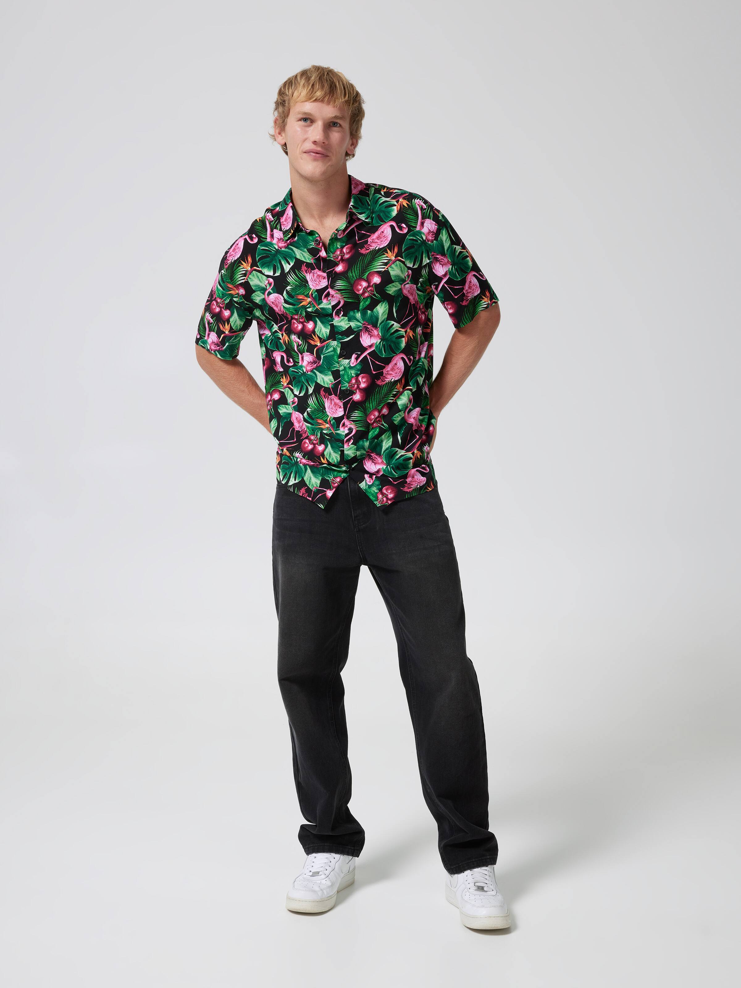 Tropical Flamingo Resort Shirt