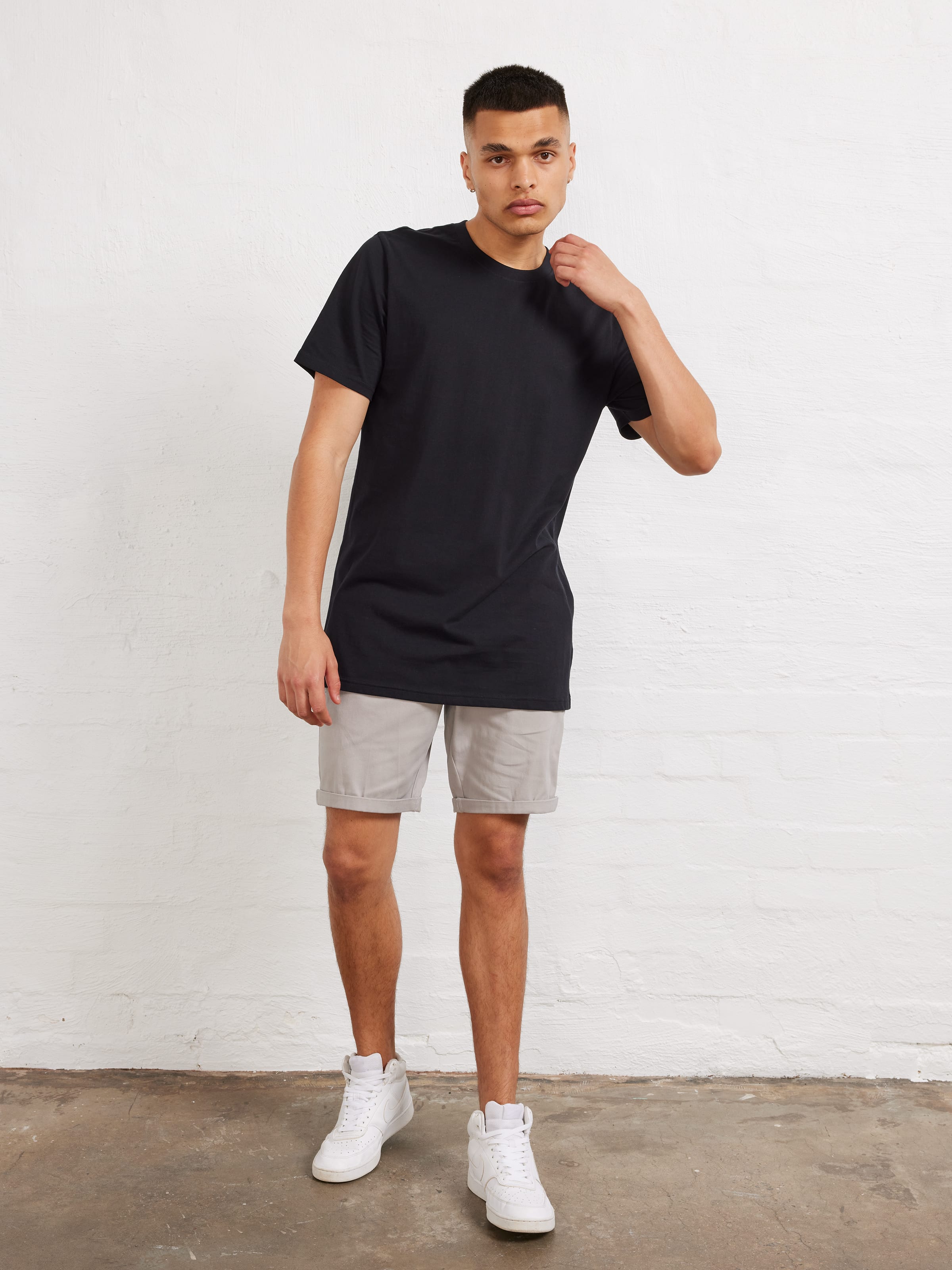 Premium Long Line Basic Short Sleeve Tee