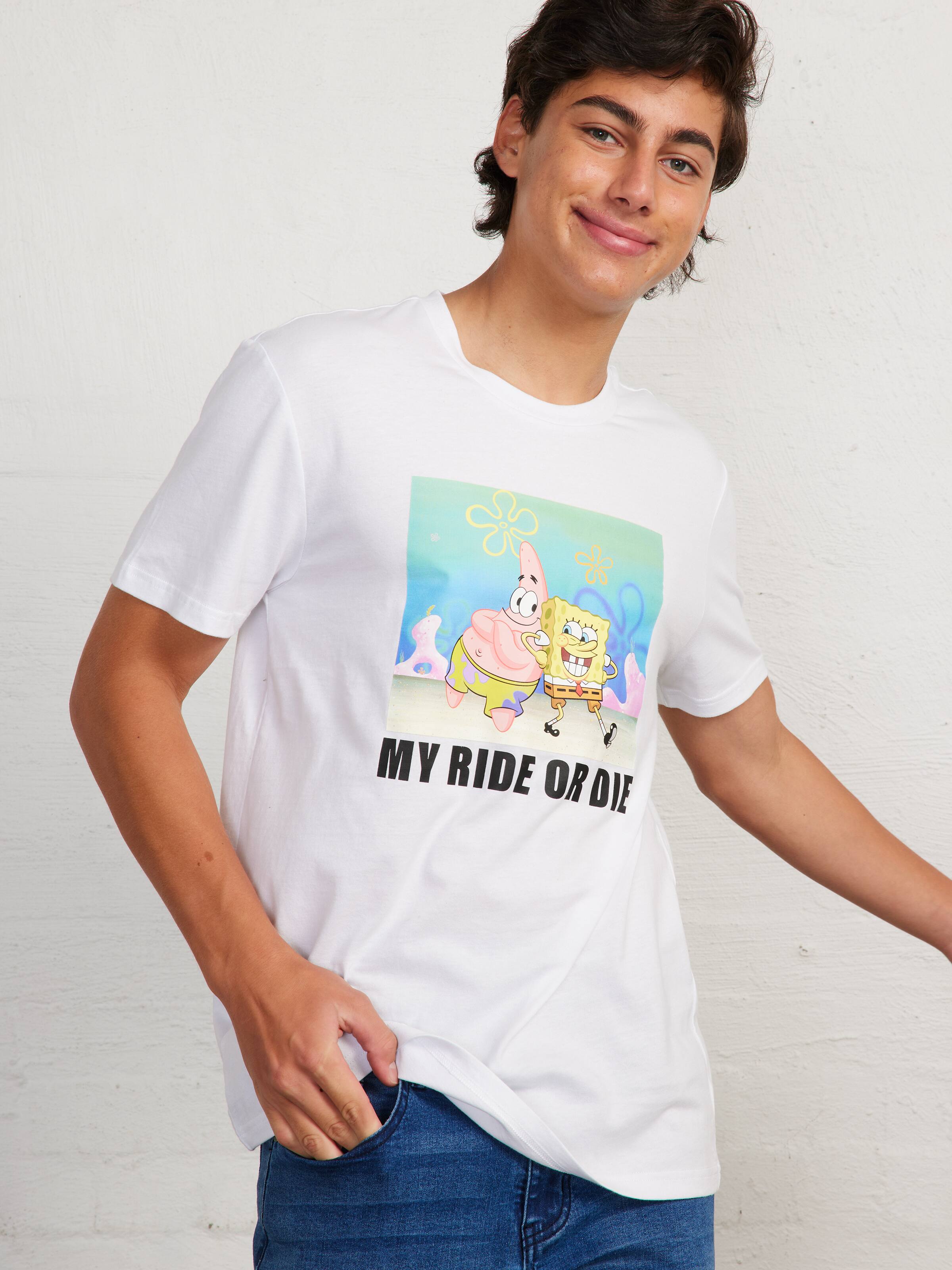 White Spongebob Ride Tee