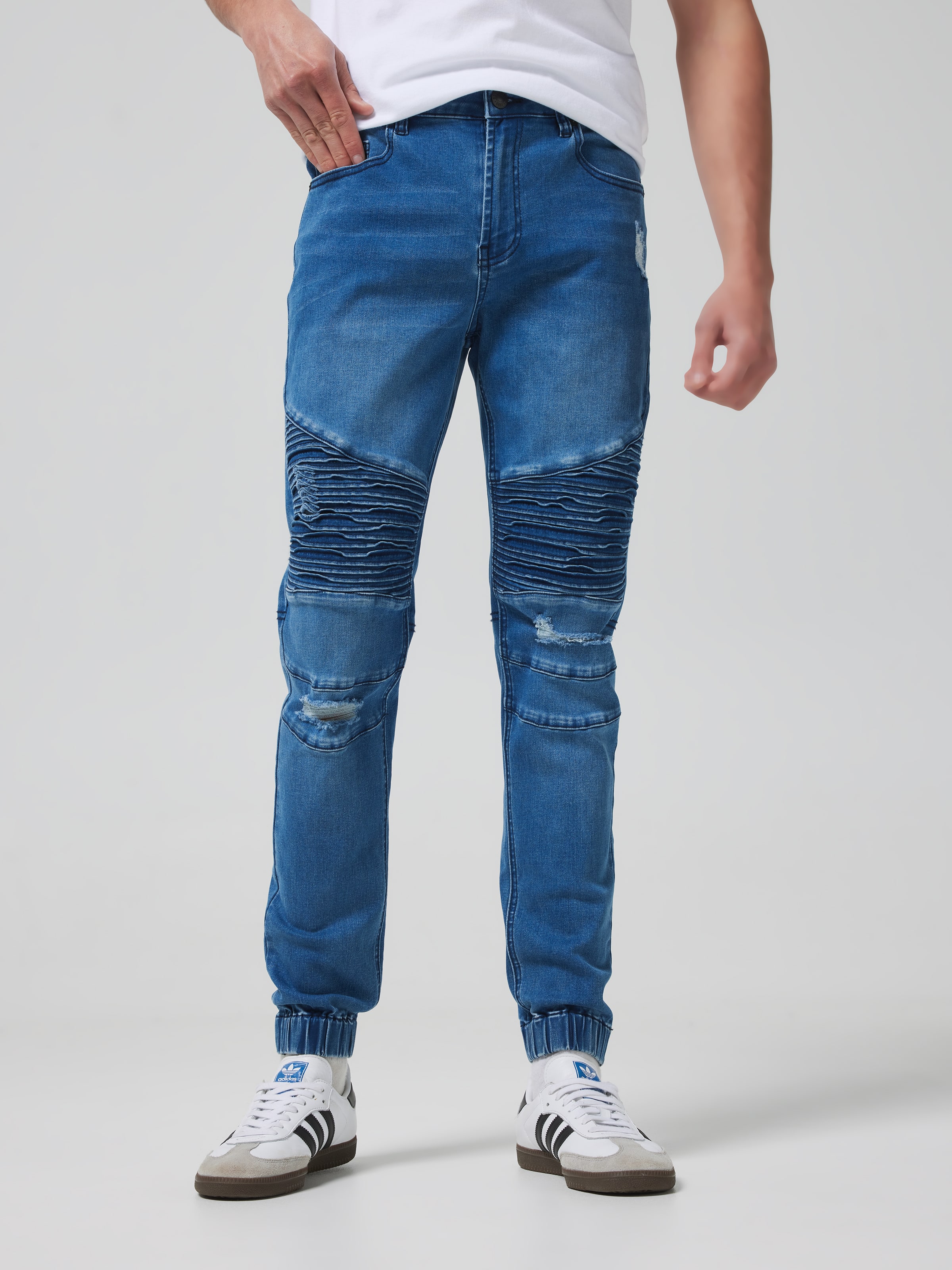 Denim Track Pant for Men - Solid & Cotton Blend Regular Fit | JadeBlue –  JadeBlue Lifestyle