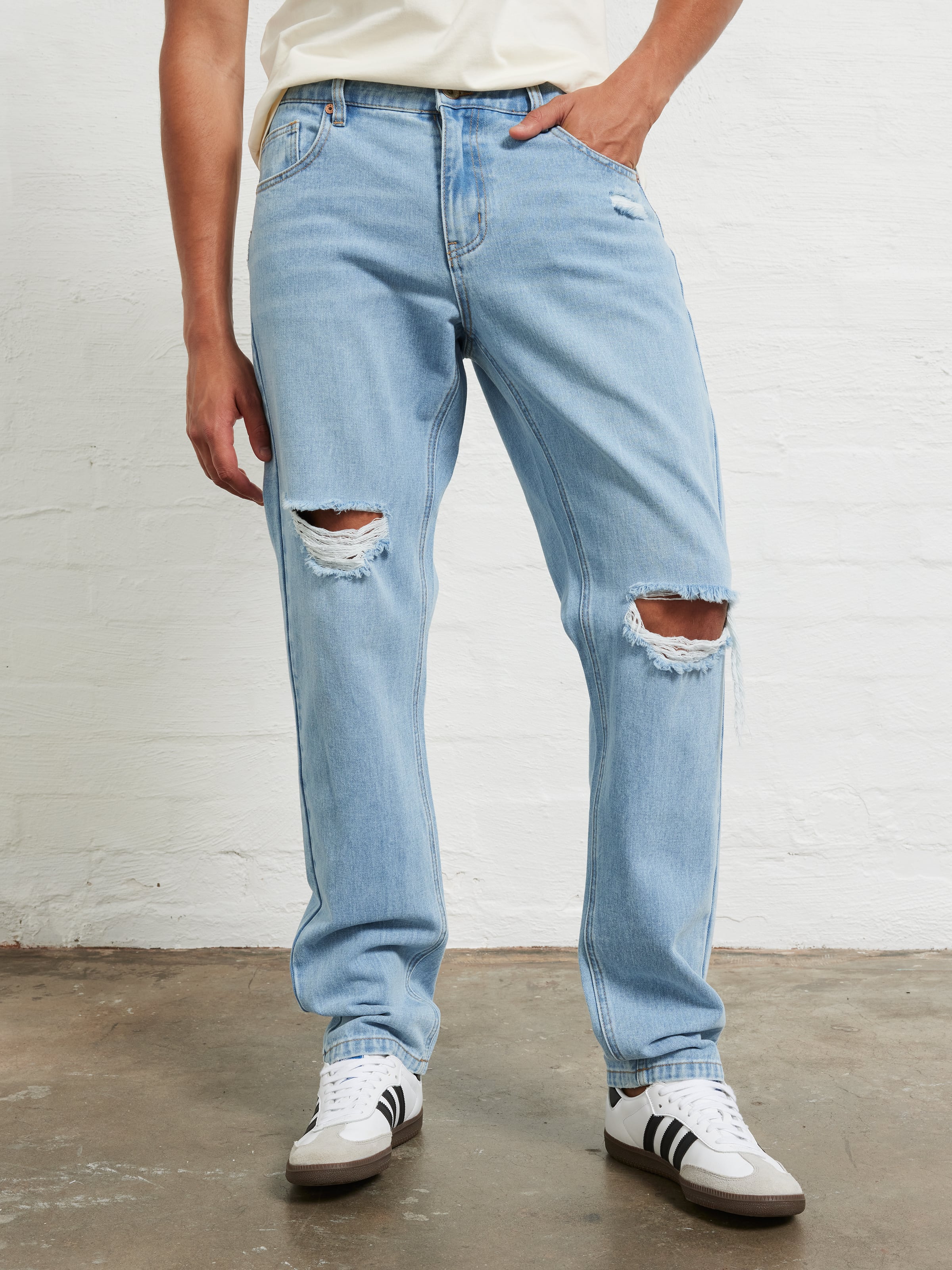 Jeans with holes sale for guys