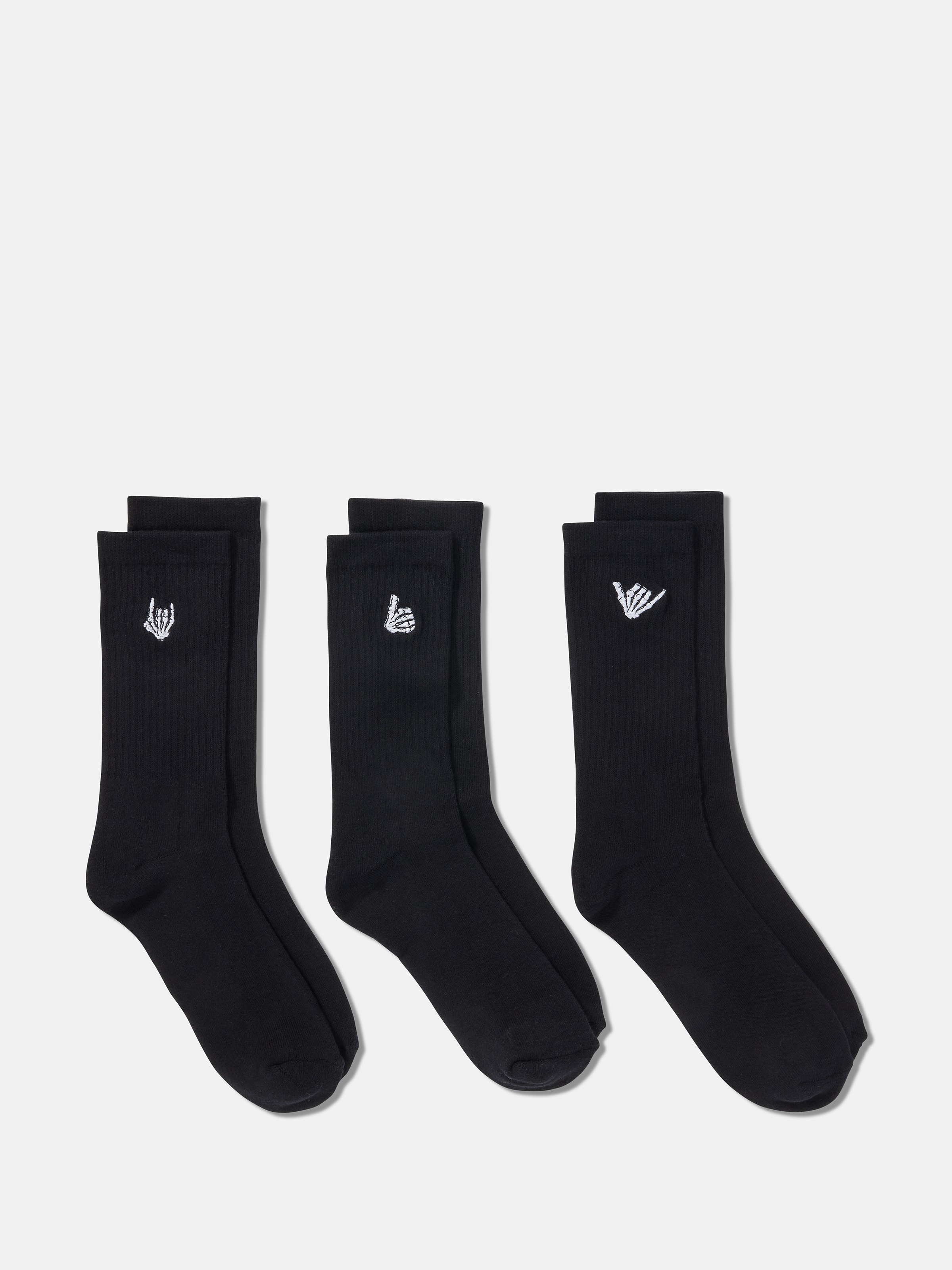 Ribbed Crew Sock 3Pk