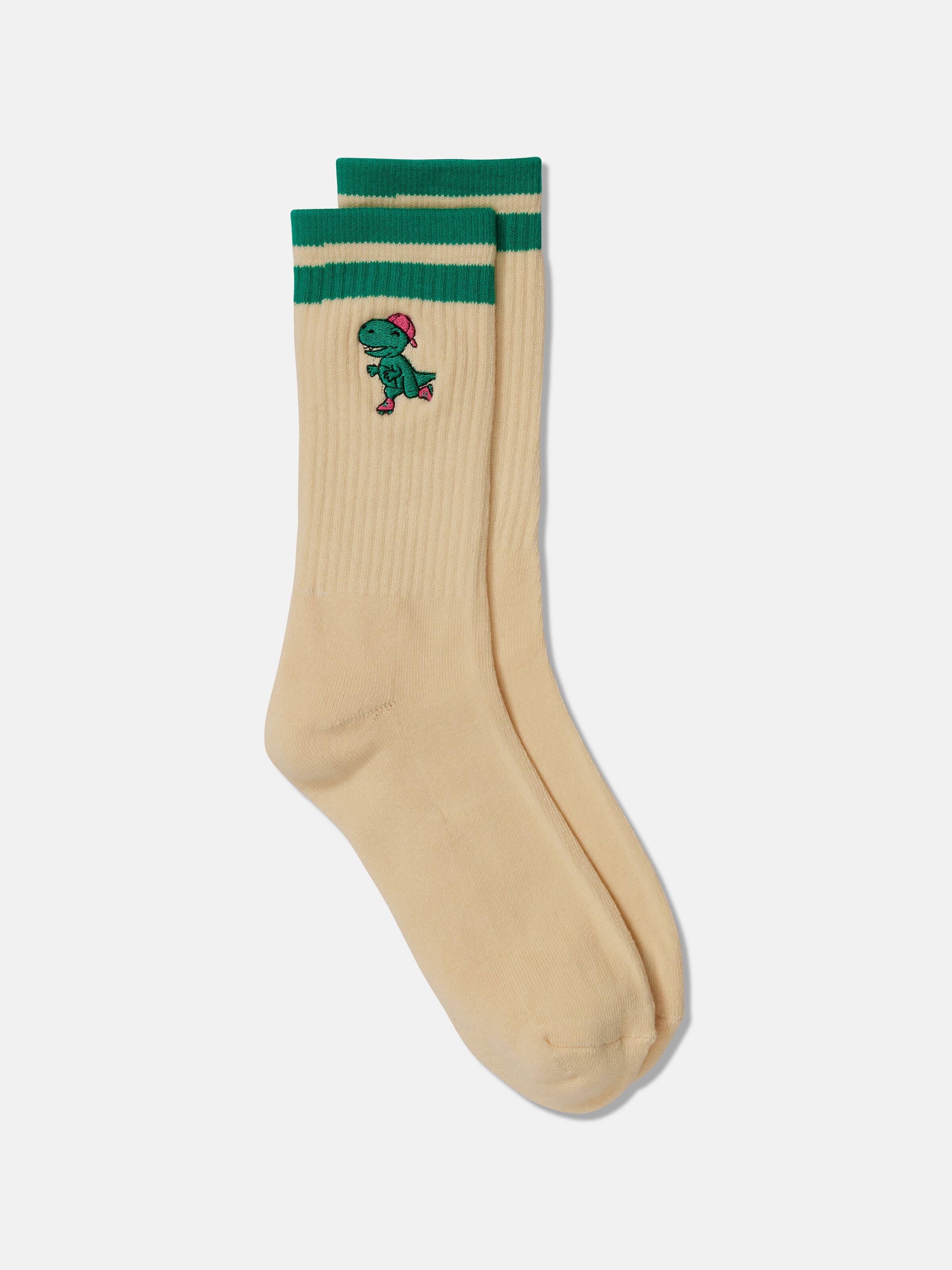 Ribbed Embroidered Sock