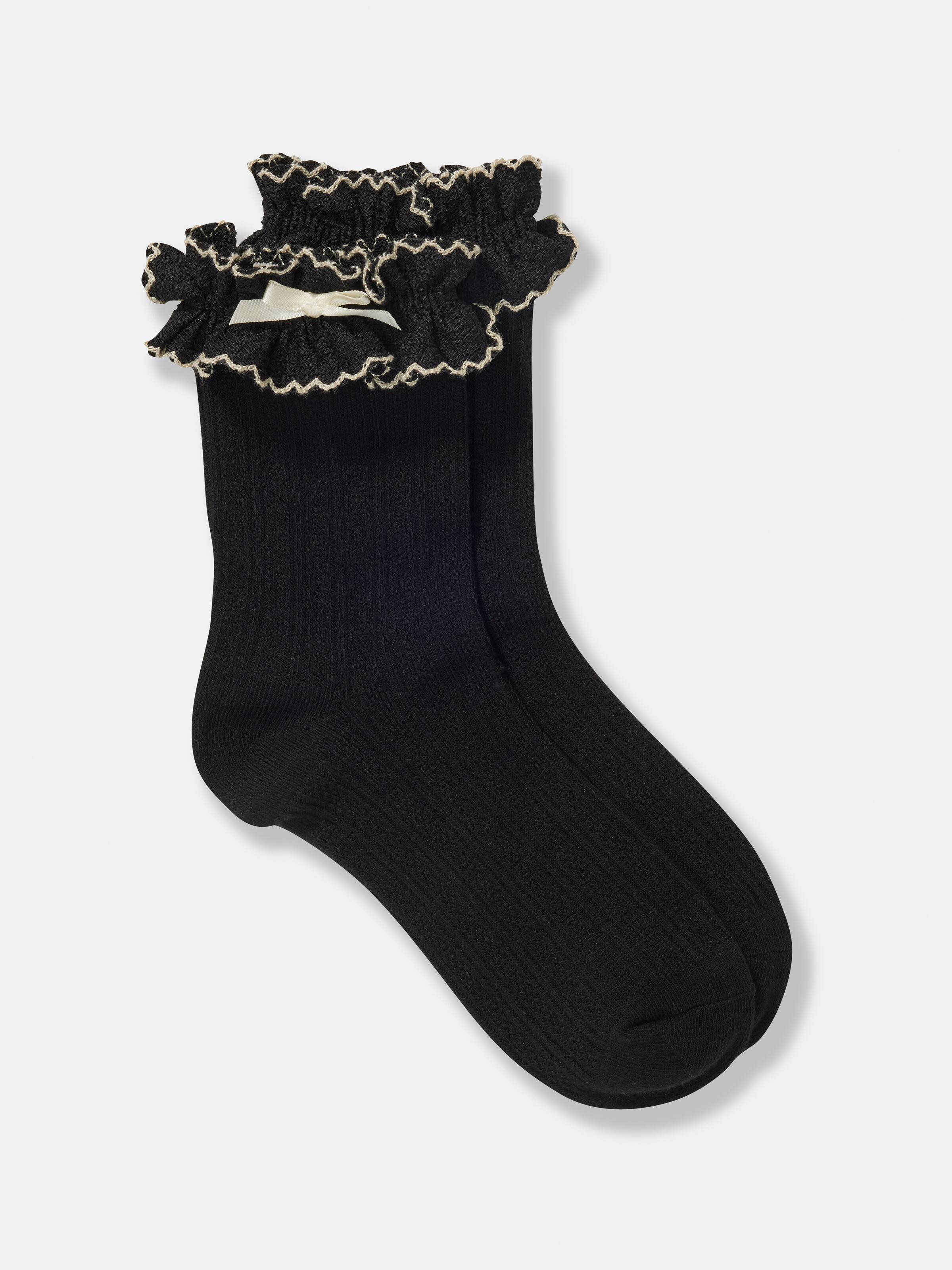 Contrast Frill Sock