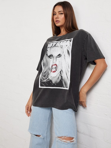 Music Lady Gaga Oversized Tee                                                                                                   
