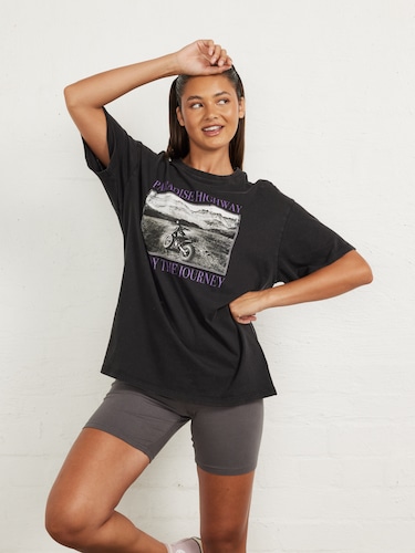 Paradise Highway Photo Oversized Tee                                                                                            