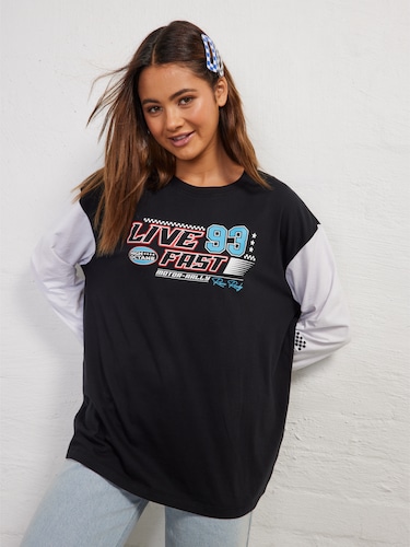 Live Fast Moto Oversized Tee                                                                                                    