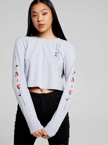 Wicked Diamonte Longline Baby Tee                                                                                               