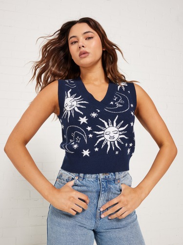 Elle V Neck Crop Vest                                                                                                           