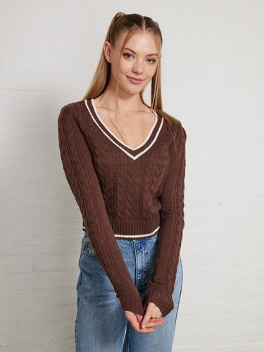 Sonny V Neck Crop Knit                                                                                                          