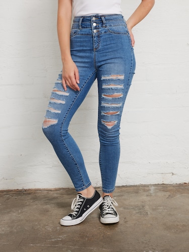 Mia High Rise Skinny Ripped Jean                                                                                                