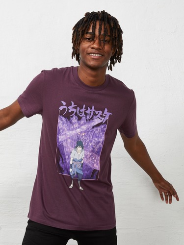 Dark Purple Naruto Sasuke Short Sleeve Tee                                                                                      