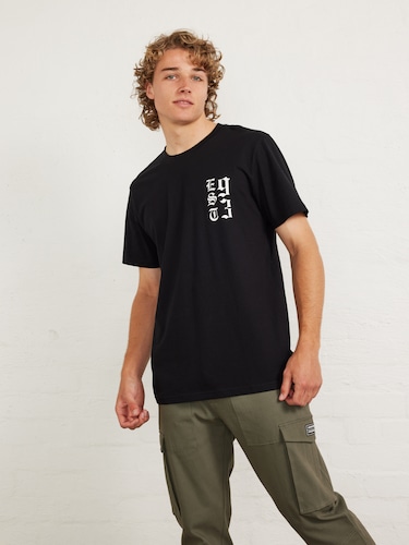 Black Urban Front & Back Est 93 Tee                                                                                             