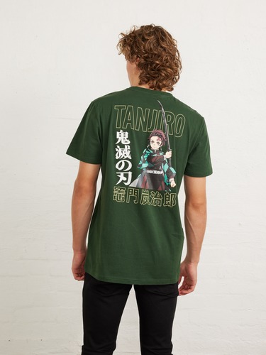 Dark Green Demon Slayer Tanjiro Short Sleeve Tee                                                                                