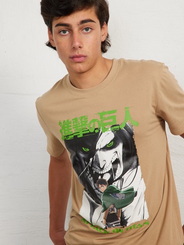 Tan Attack On Titan Eren Titan Tee                                                                                              