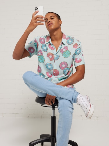 Mint Food Donut Resort Shirt                                                                                                    