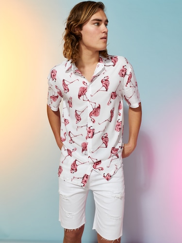 Slim Rip Raw Hem Denim Short                                                                                                    