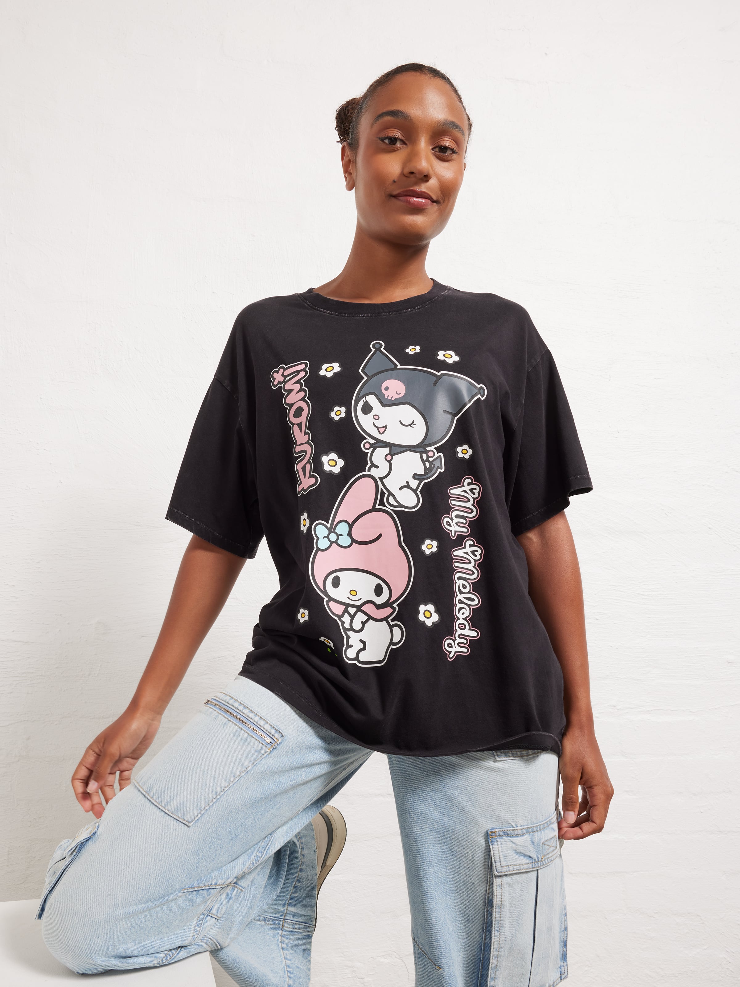 Kuromi & My Melody Acid Oversized Tee - Jay Jays Online