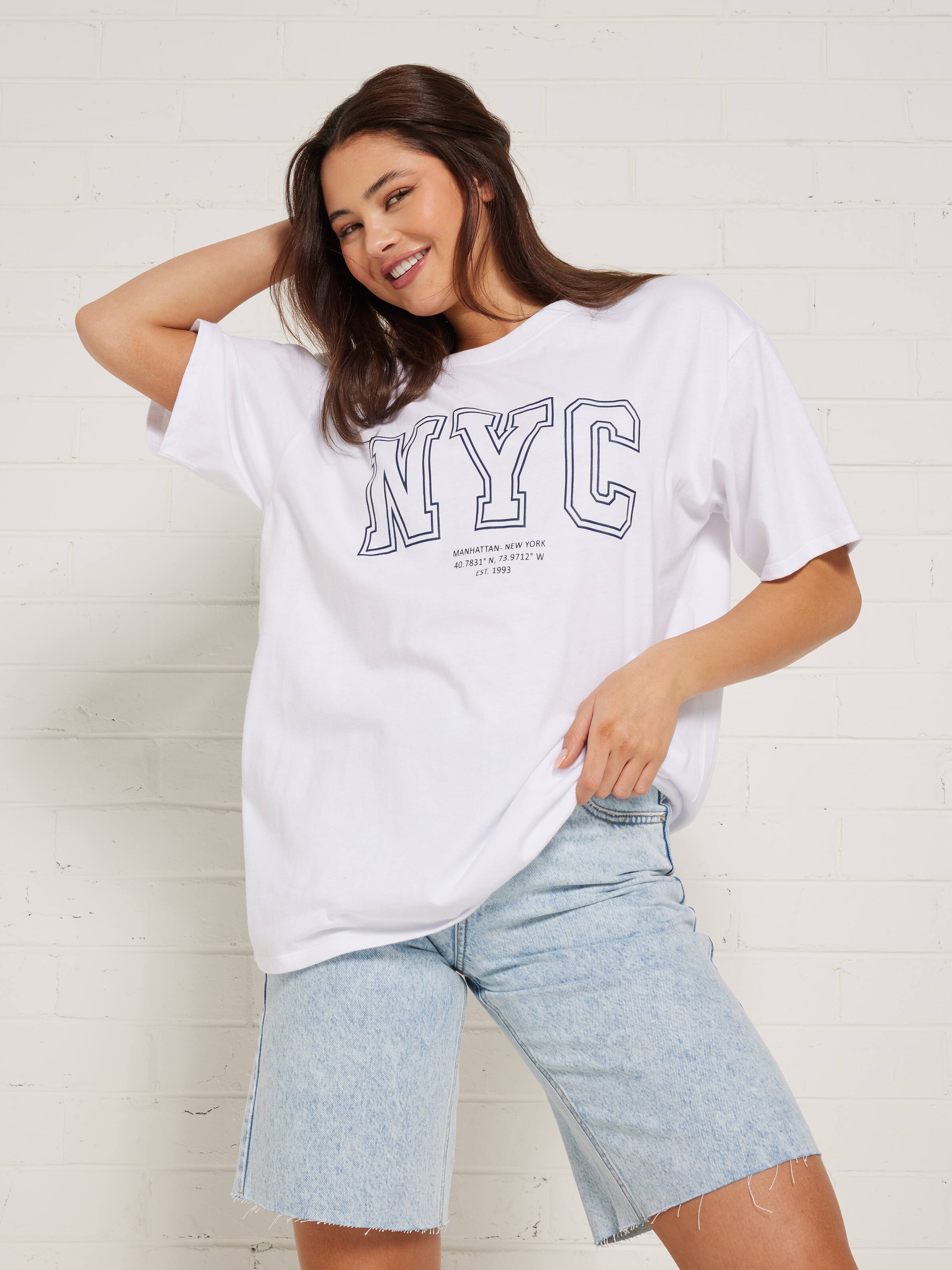 Nyc Varsity Puff Oversized Tee - Jay Jays Online