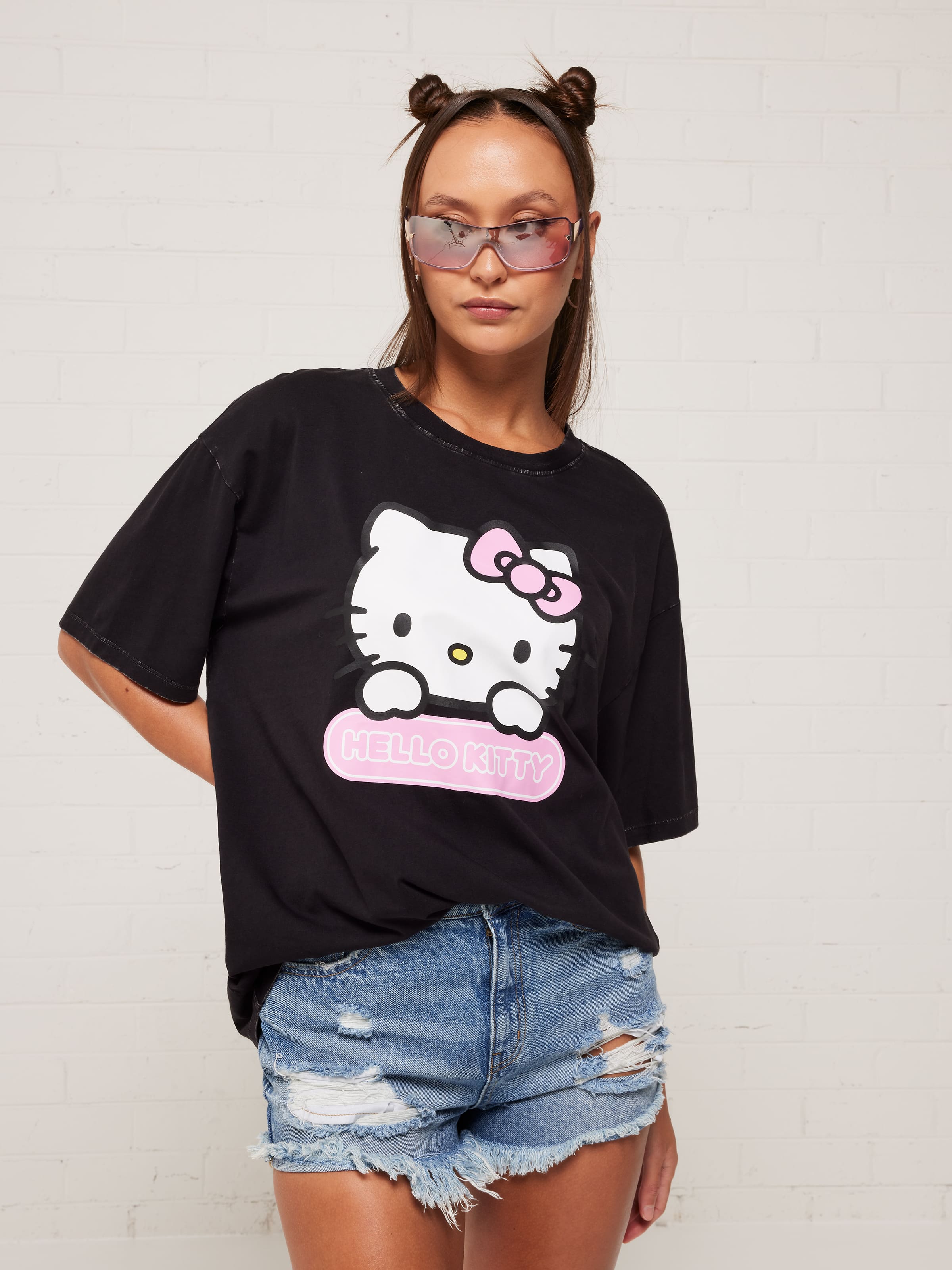 Hello Kitty Face Logo Oversized Tee - Jay Jays Online