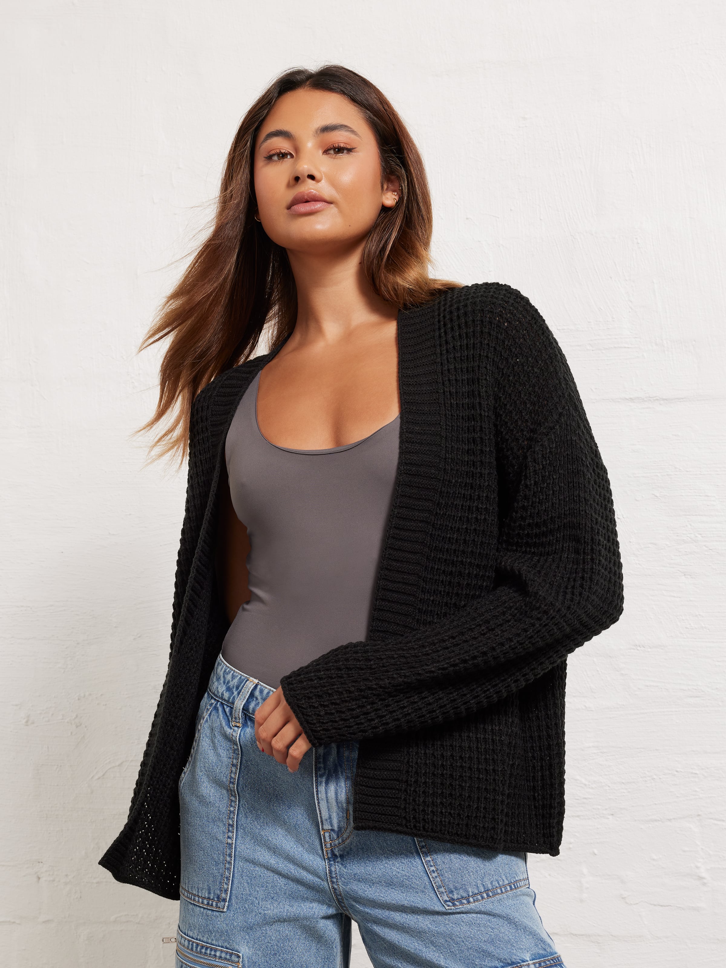 Blake Textured Knit Cardi Black - Jay Jays Online