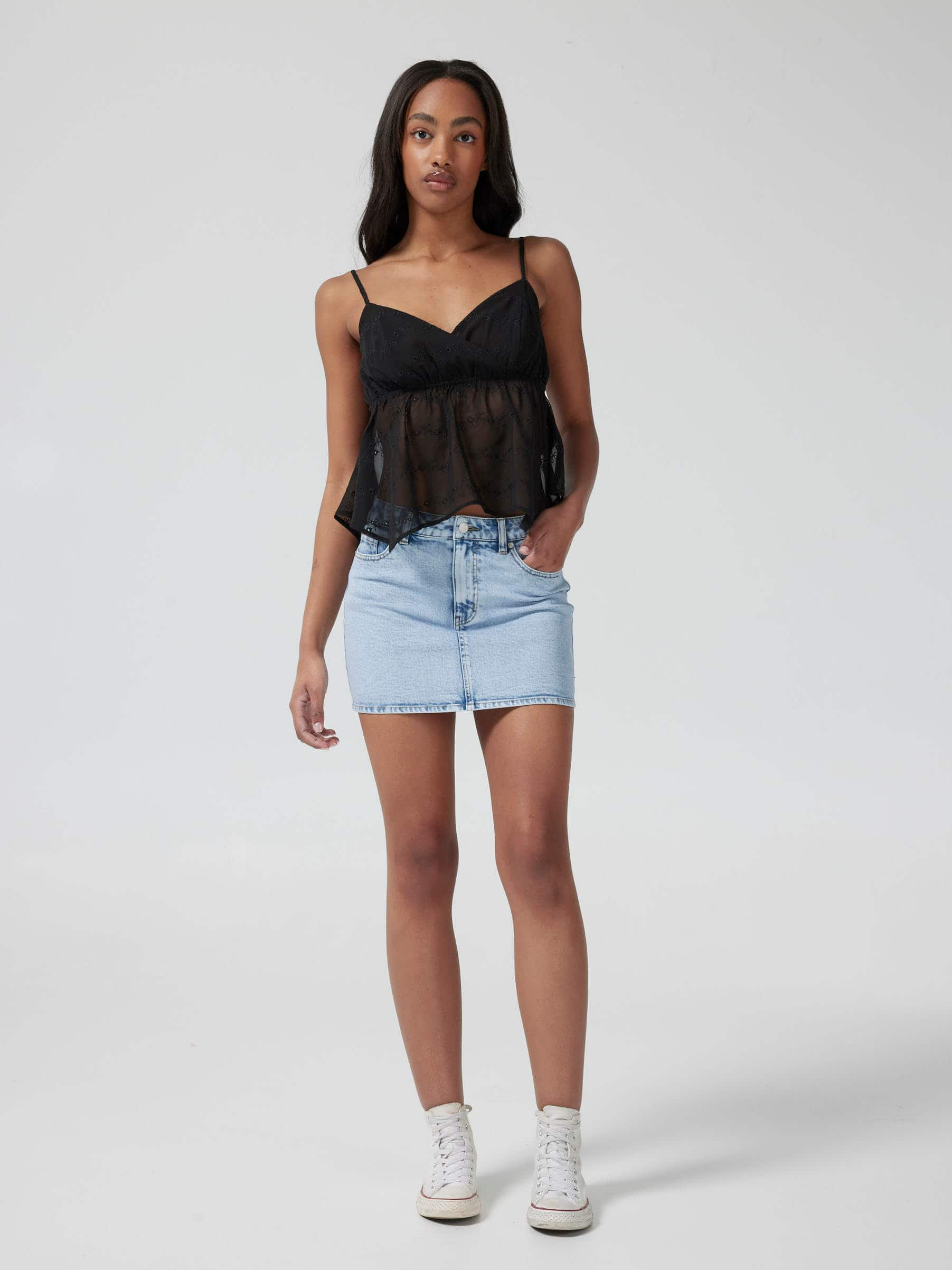 Black denim skirt jay jays best sale