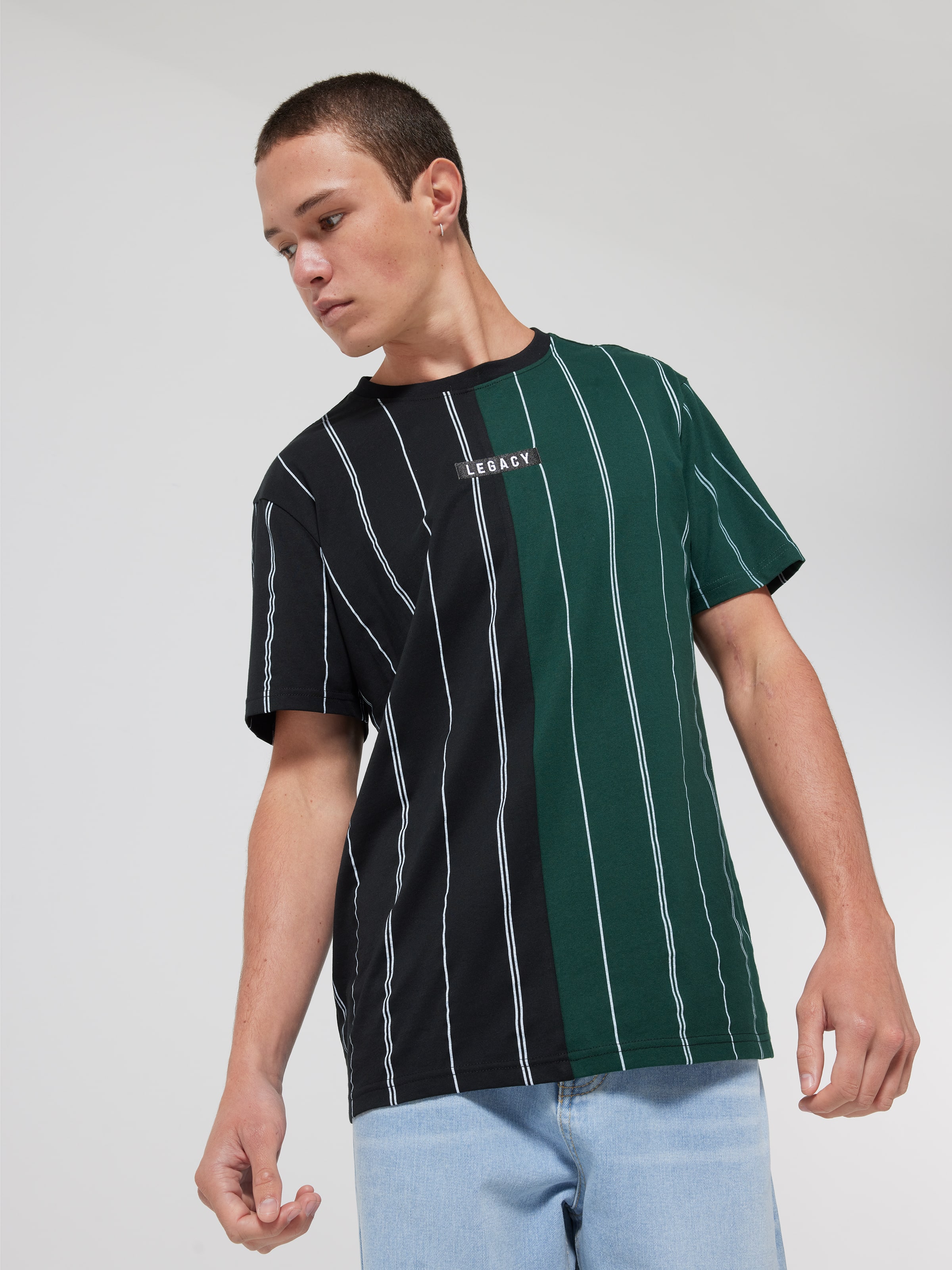 V-Stripe Embroidered Legacy Short Sleeve Tee - Jay Jays Online