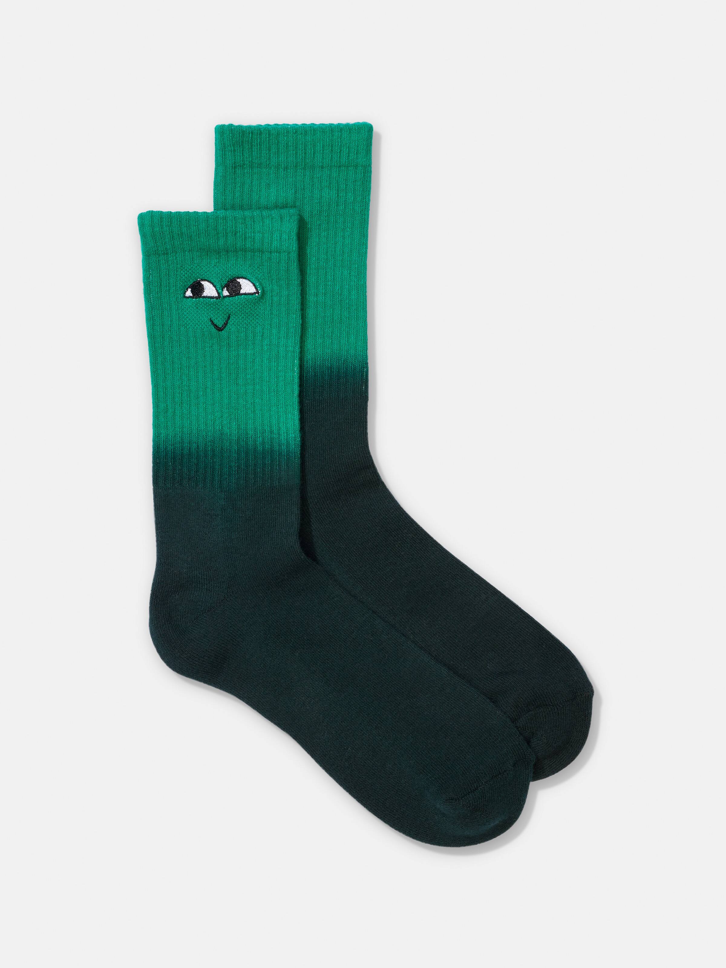 Tie Dye Rib Crew Sock Green Black Tie Dye Face - Jay Jays Online